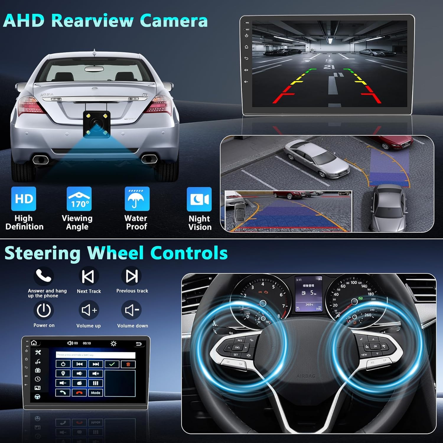 Radio Coche Alfa Romeo Mito 2008-2013 Android Auto y CarPlay Wireless | 9 coche Bluetooth Estéreo IOS Android con FM GPS navegador USB Cámara Trasera Mic Reproductor Multimedia