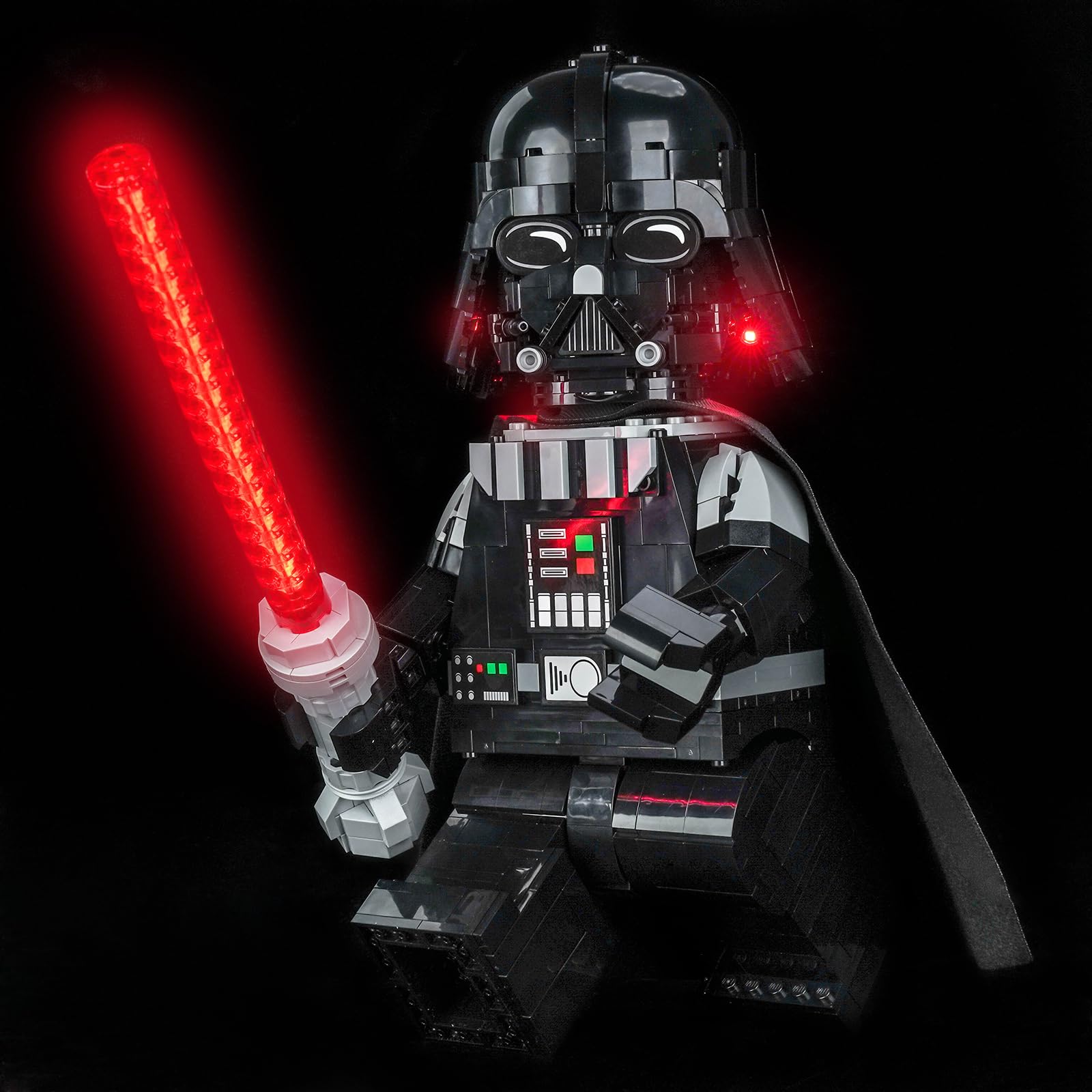 Light Kit Compatible with Lego 75461 Up-Scaled Darth Vader Minifigure (No Model), Decoration Lighting Set Compatible with Lego Up-Scaled Darth Vader Minifigure Blocks Model