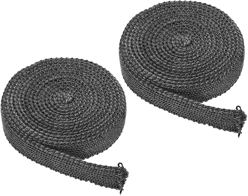 PATIKIL Junta de estufa de madera de 1 x 18 x 73 pulgadas, 2 cuerdas planas de fibra de vidrio de grafito para estufas y puertas de chimenea, color