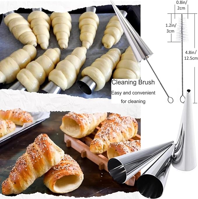 Moldes para Cuernos de Crema de 5 pulgadas, 16 Pzas, Acero Inoxidable miniatura 2
