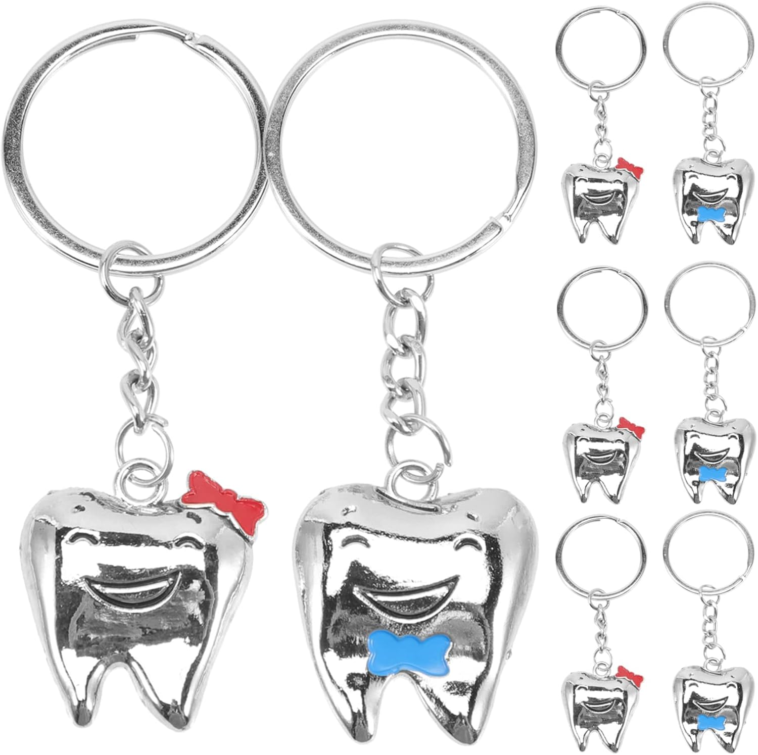 ULTECHNOVO Llaveros De Dientes Regalos Dentales: Llavero Con Forma De Diente Llavero Dental Aleación Diente Colgante Encantos Dentista Llavero Higienista Dental Joyería Para Dentista Regalo