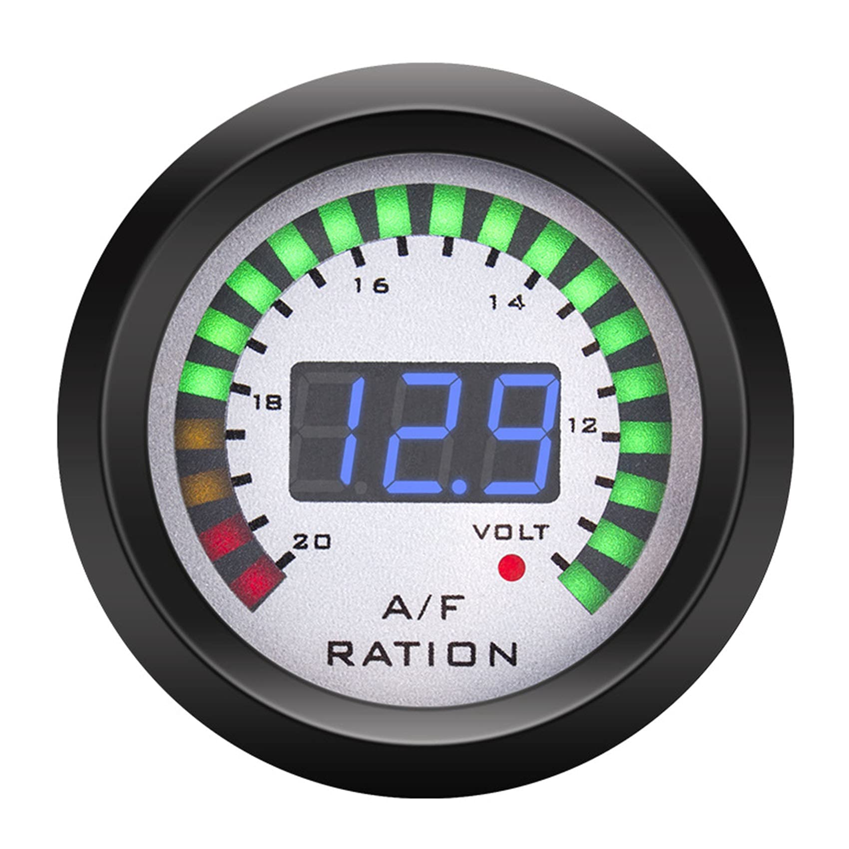 VoltmèTre de Jauge de Rapport Air-Carburant 2 en 1 12V 52Mm Voiture NuméRique AFR VoltmèTre Indicateur Jauge de Tension avec Capteur D'OxygèNe O2