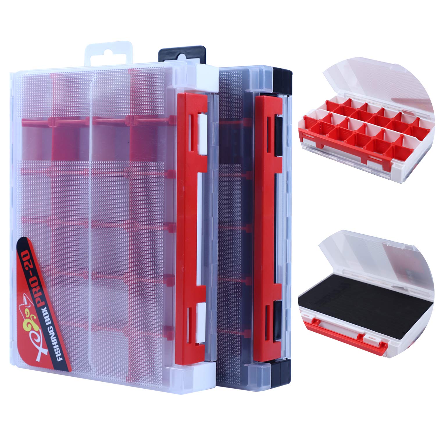 BLISSWILL Fishing Tackle Boxes, Fishing Tackle Storage Box, Plastic Storage Organizer Box with Removable Dividers - Fishing Tackle Double Sided Storage-Fish Box