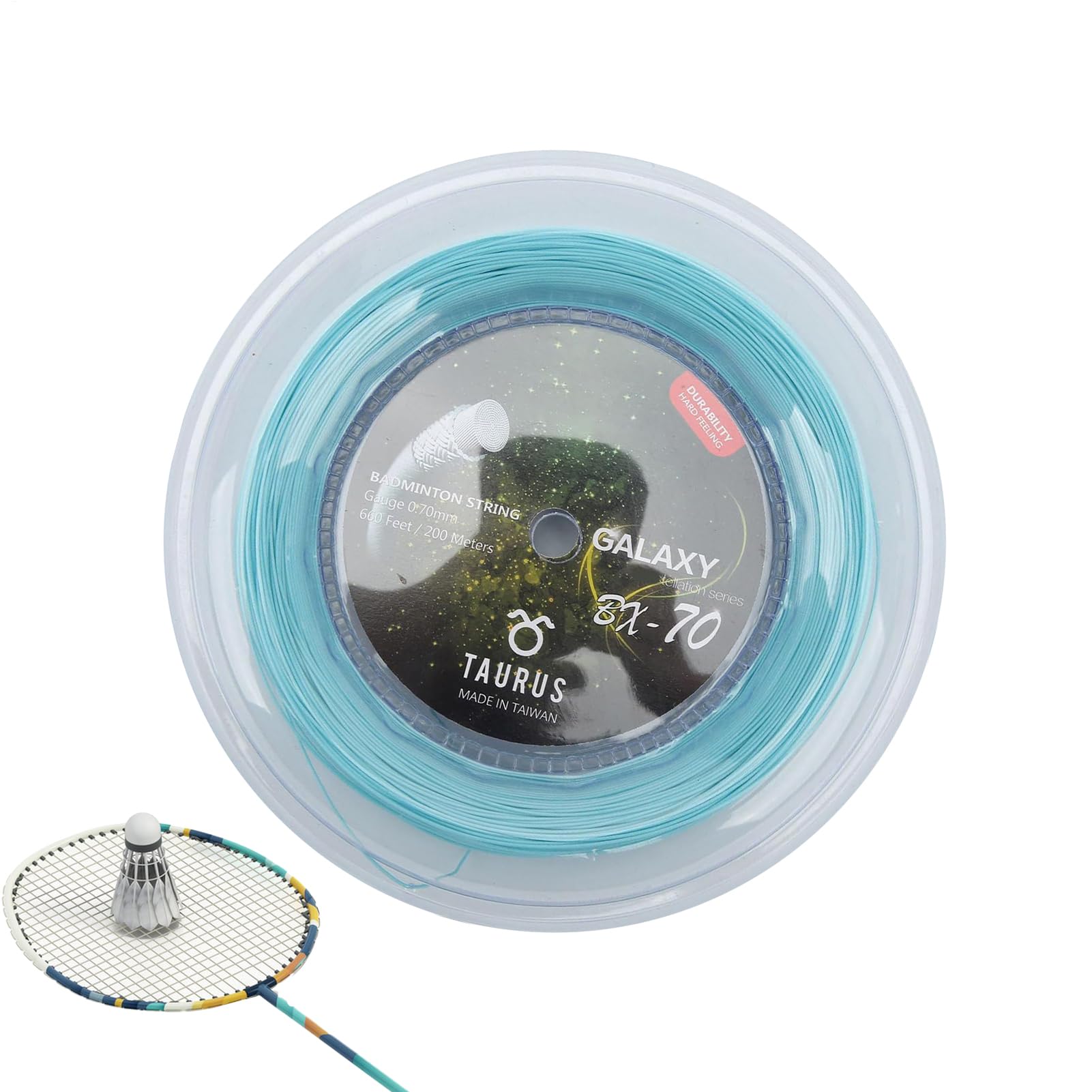 Catena Badminton Backets - Bobina per catena da tennis da badminton | Long Racquet Wire | Racchetta elastica da 656 piedi | Sostituzione racchetta portatile per atleti principianti dilettanti, filo