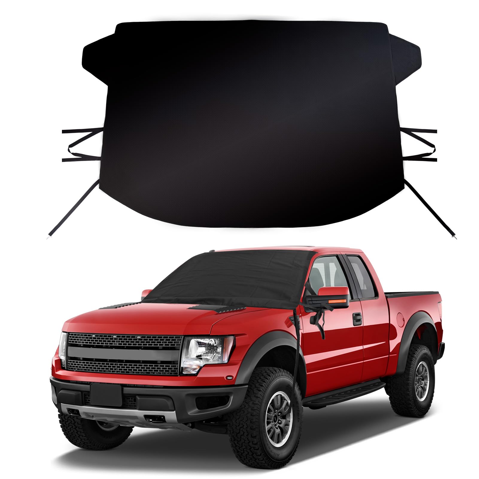 Windshield Cover for Ice and Snow for Ford 2015-2024 2025 2026 F150 250/ F350 F450 Super Crew Cab, XL XLT Limited Raptor Windshield Frost Cover for Truck, Ford F-150 All Weather Protector Accessories