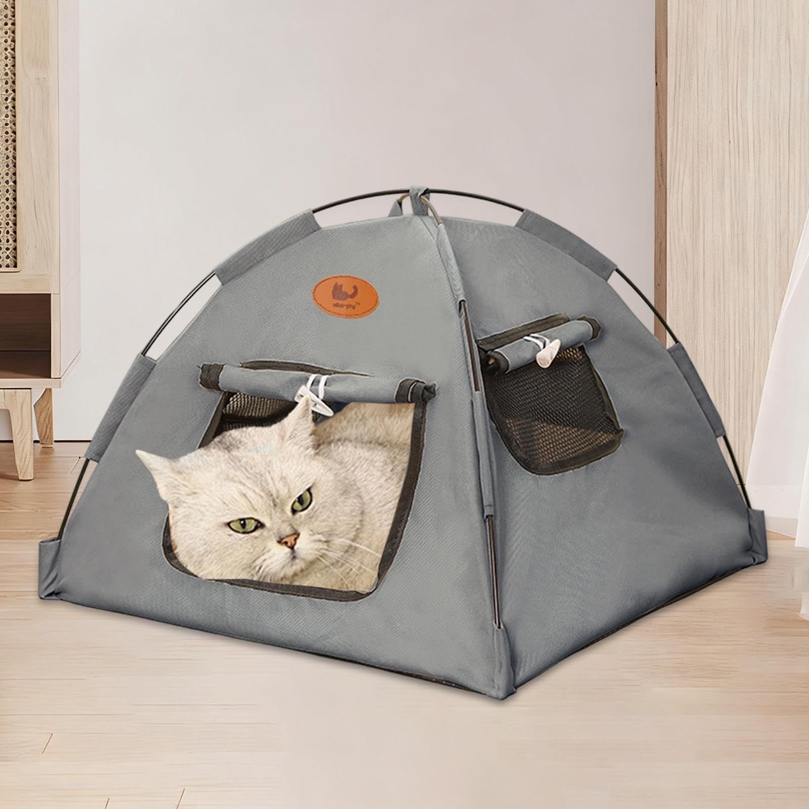 Cat Tent House Rifugio per Gatti Tenda Animali Domestici Cuccia Portatile Materiale Oxford per Animali Fino a 2kg Adatta per Balcone Terrazzo Interni, XL