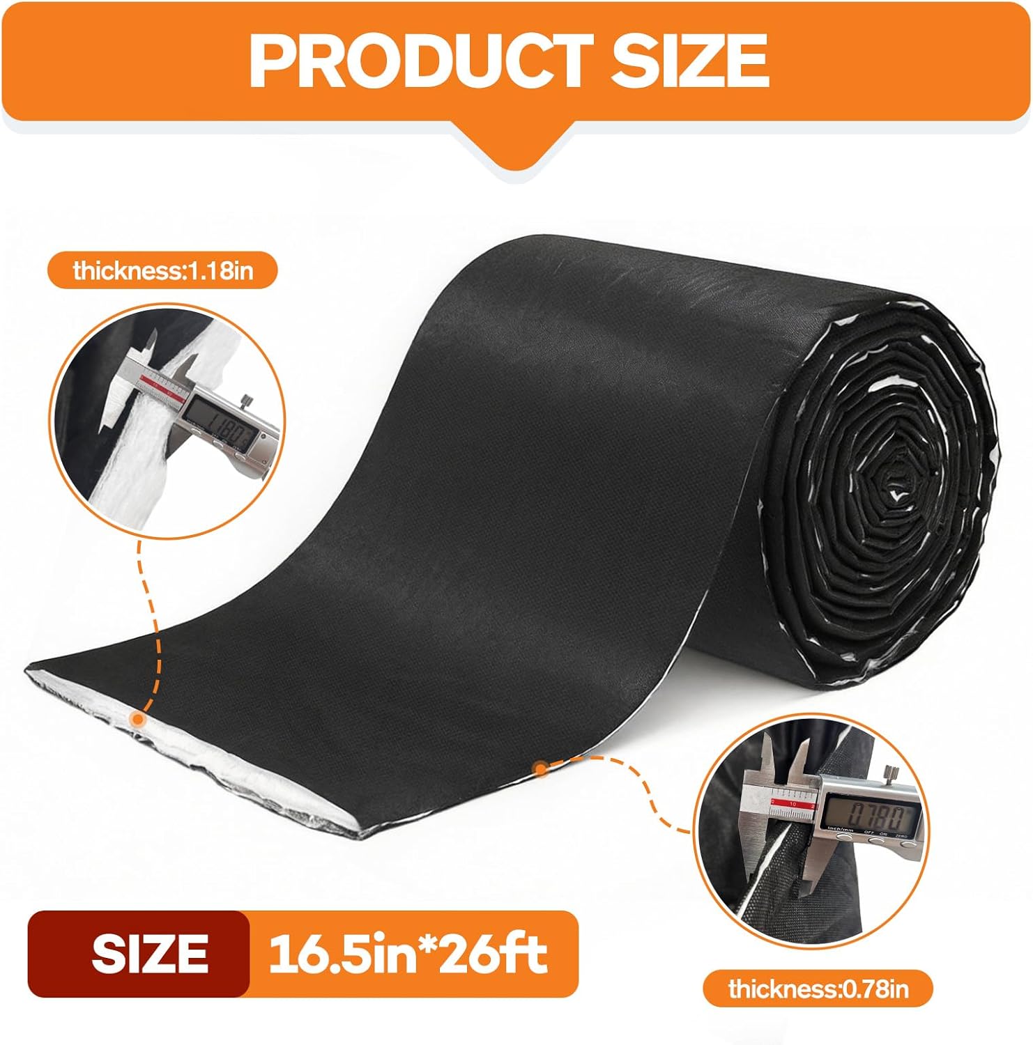 RV Camper Insulation Roll, Water-Resistant Thermal & Sound Barrier, ‎Automotive Camper Van Insulation 16.5" x 315" for Van Conversions, RVs, Trucks