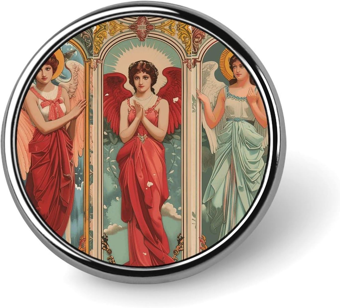 Angel Image Images Lapel Pin Round Badge Brooch Pin for Clothes