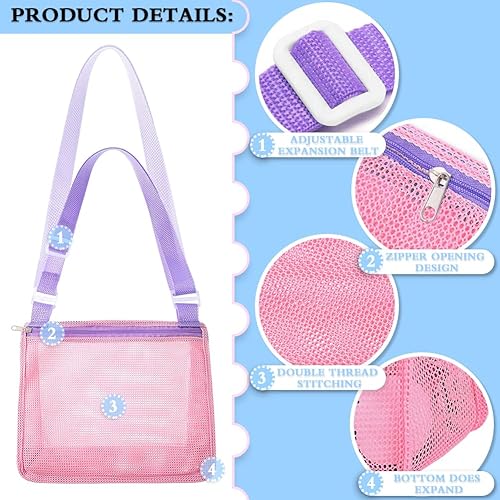 Miniatura 4 de UMUACCAN Pala de malla de playa, cuchara tamiz de dientes de tiburón con bolsa de playa de malla para recolección de conchas, filtro de arena para