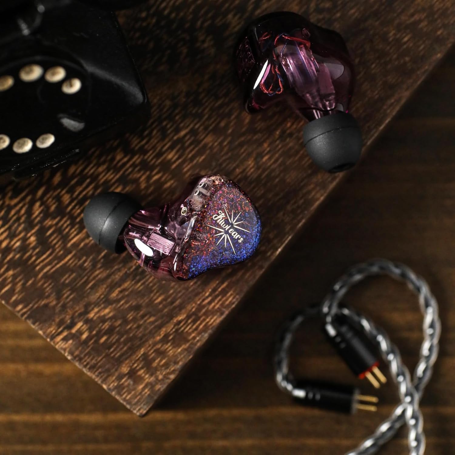 Kiwi Ears Forteza in Ear Monitor, 1BA + 2DD HiFi Wired Earbuds, Gaming& Studio IEM Headphone, Hybrid Driver Earphones with Detachable 2-Pin Cable for Musician Audiophile(Purple)