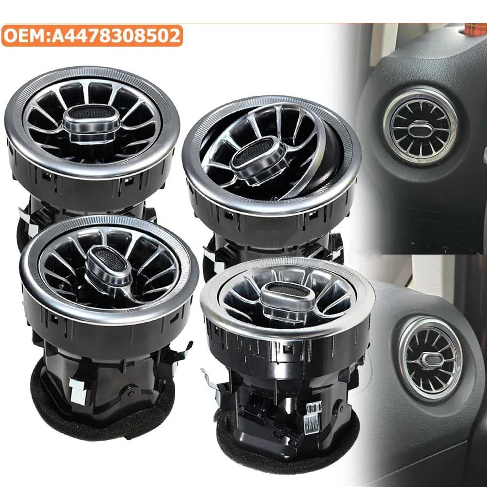 Bocchetta Aria Condizionata Auto Anteriore Interno Cruscotto A/C Uscita Aria Turbo Condizionata Vent Per Mercedes Per Benz V Classe W447 Per Vito A4478308502 Bocchette Aria Condizionata(2 pezzi)