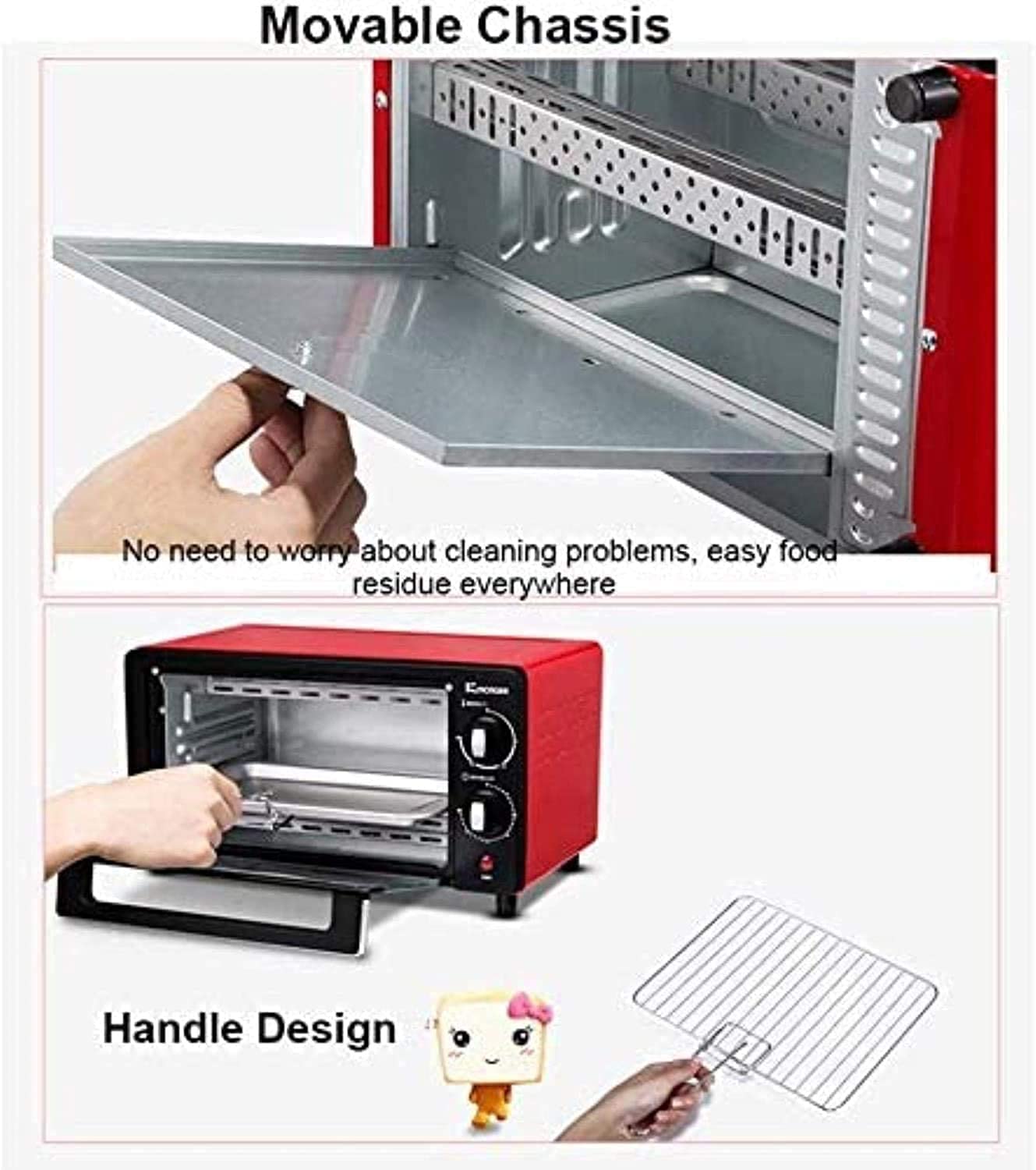 mini forno elettrico e grill, nero