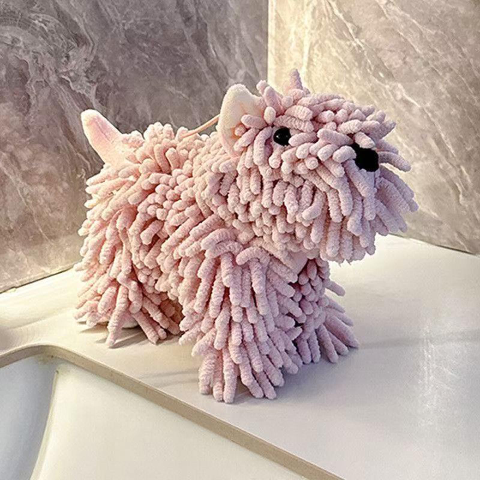 Chenille Dog Hand Towel | Chenille Hand Towel Animal Ball Dog | Fuzzy Puppy Ball Hanging Towels | Quick Dry Fluffy Puppy Hand Towels For Bathroom Kitchen Washroom Sink