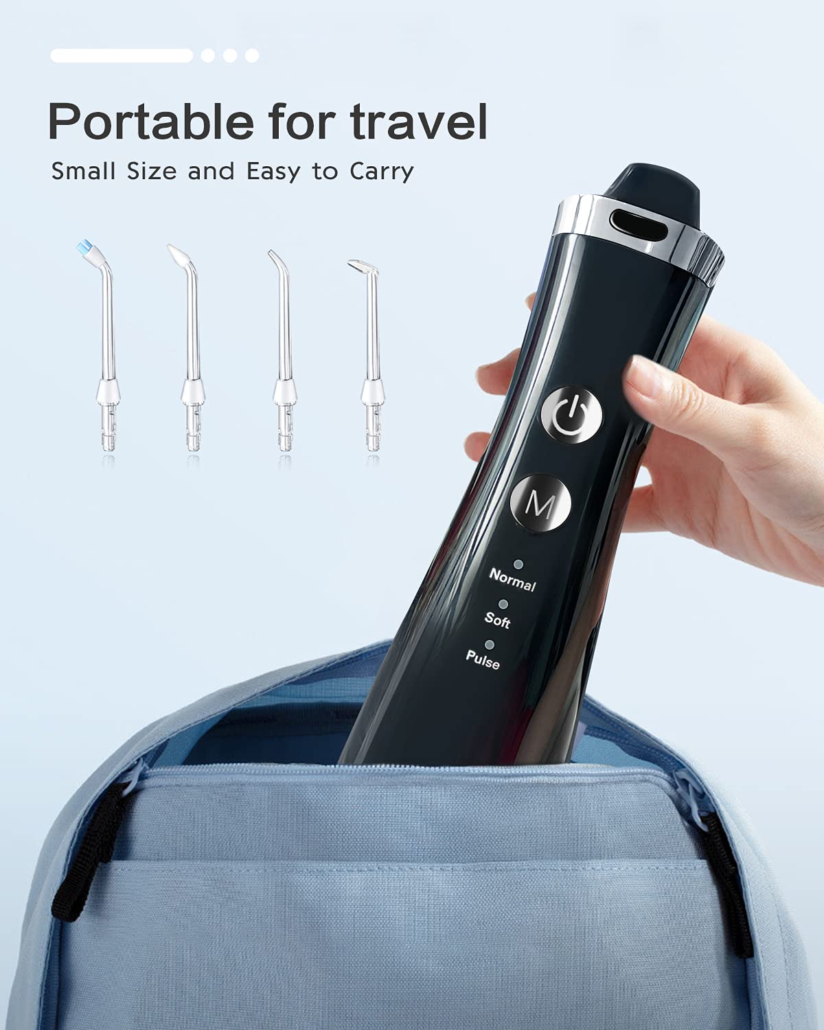 Water Dental Flosser Cordless for Teeth - Gealm 4 Modes Advanced Dental Oral Irrigator, Portable and Rechargeable IPX7 Waterproof Powerful Battery -for 30-Days Use, Home, Travel, Braces, Bridges Care : Health & Household