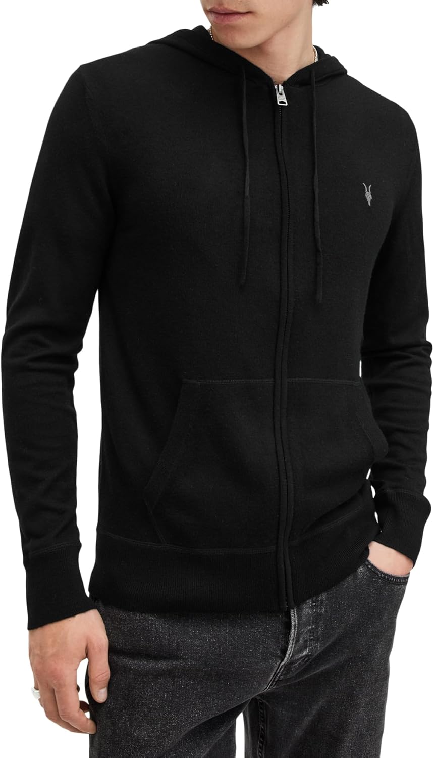 AllSaints mens Mode Merino Zip Hoody - Image 3