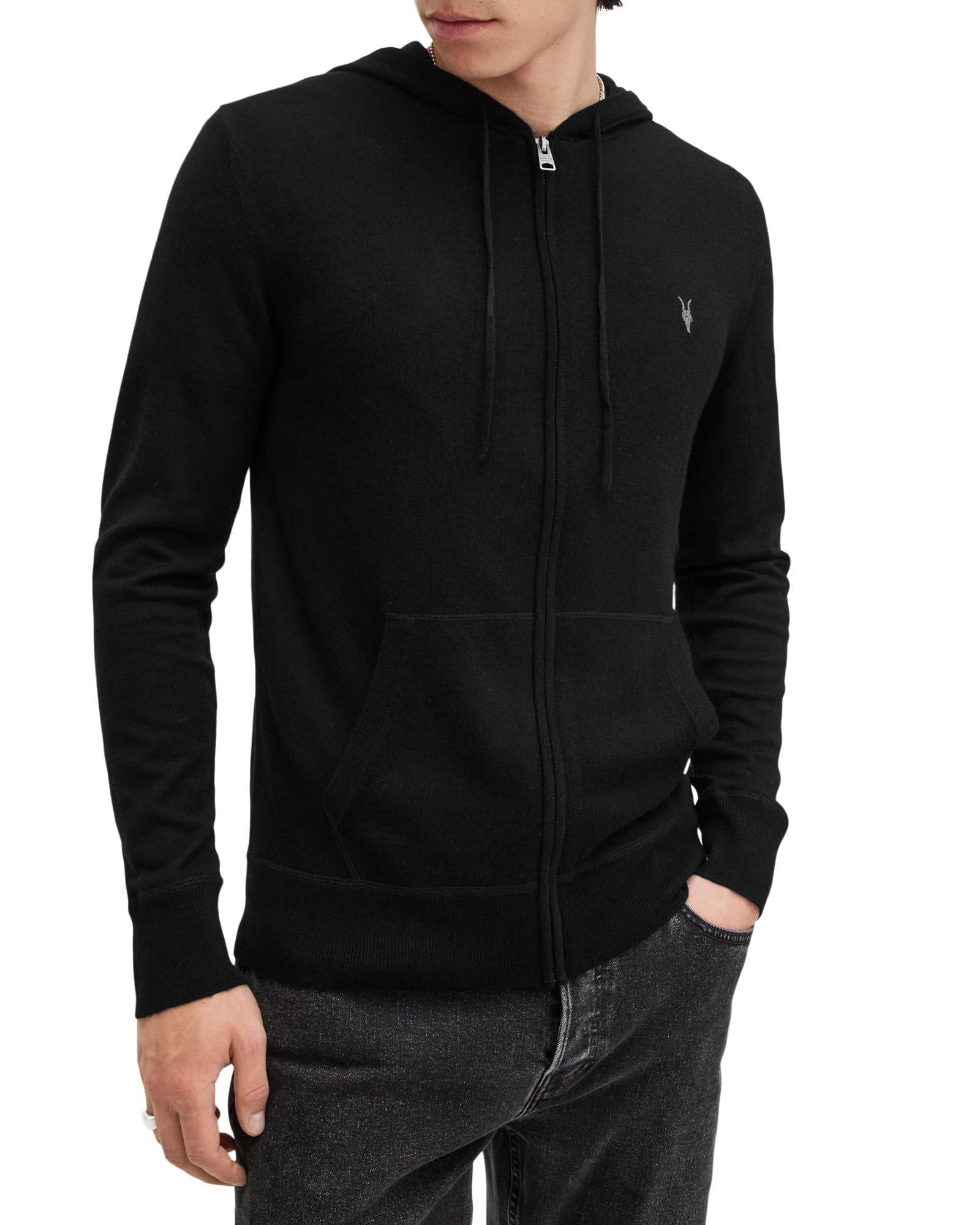 Allsaints Mode Merino Zip Hoody Felpa con Cappuccio Uomo