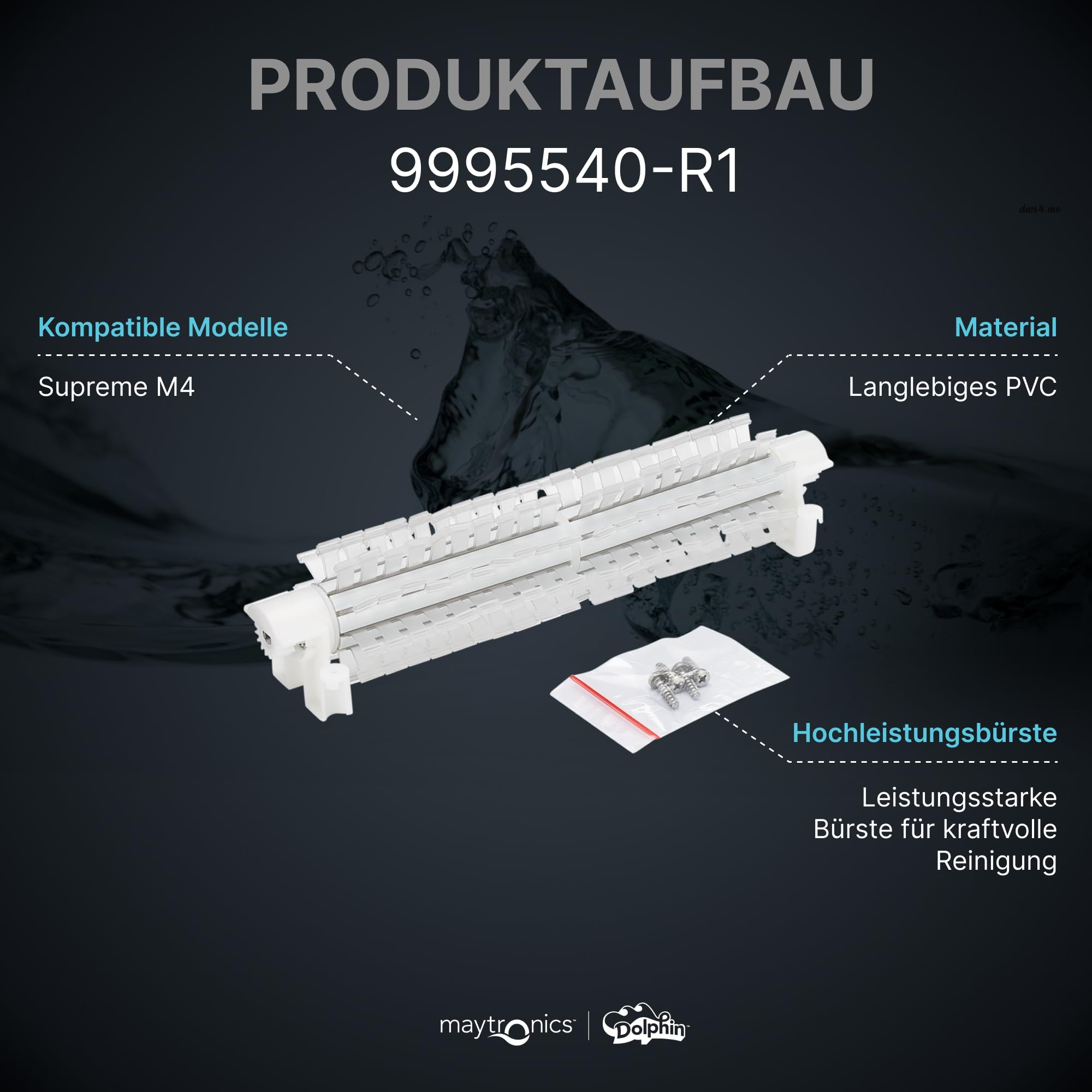 Dolphin Original-Ersatzteil - Bürstensatz für die Mitte - Teilenummer 9995540-R1