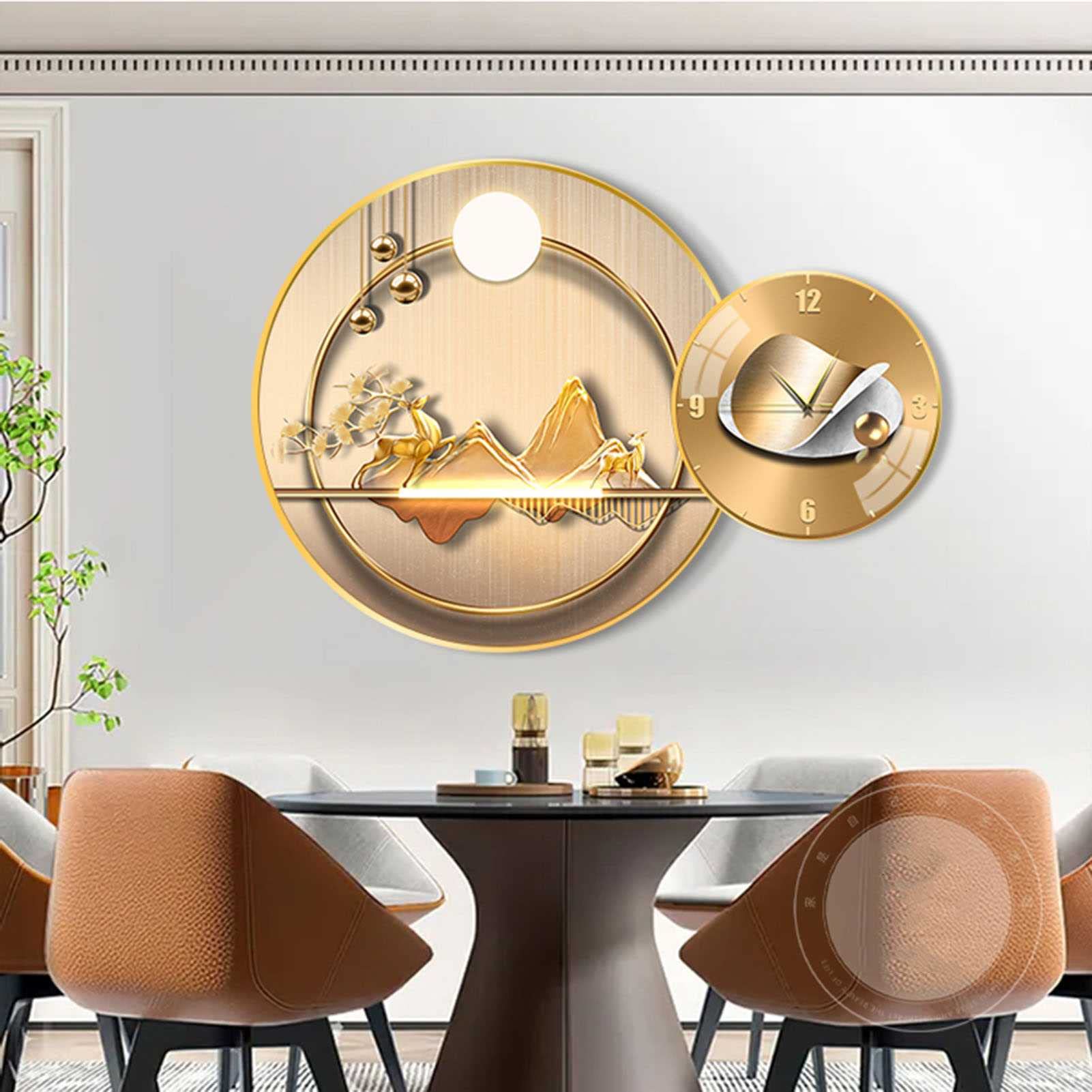 TYUHDUYUR Clocks for Living Room Decor, Silent Non-Ticking Wall Clock Quality Quartz Battery Operated Clock Home Decor Round Wall Clock for Home Office and School (D 65CM/25.5IN) (B 65CM/25.5IN)