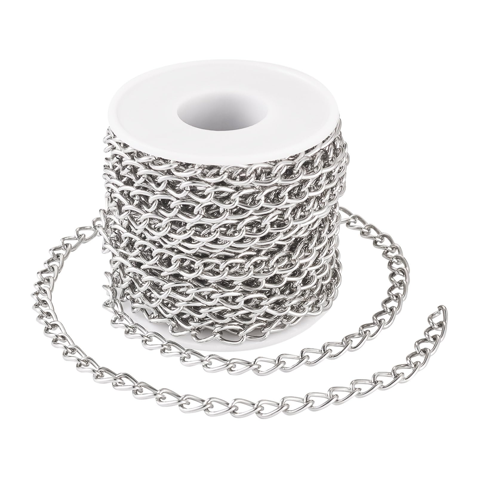FASHEWELRY - Rotolo Di Catena A Maglia Barbazzale In Alluminio, 13 X 8
