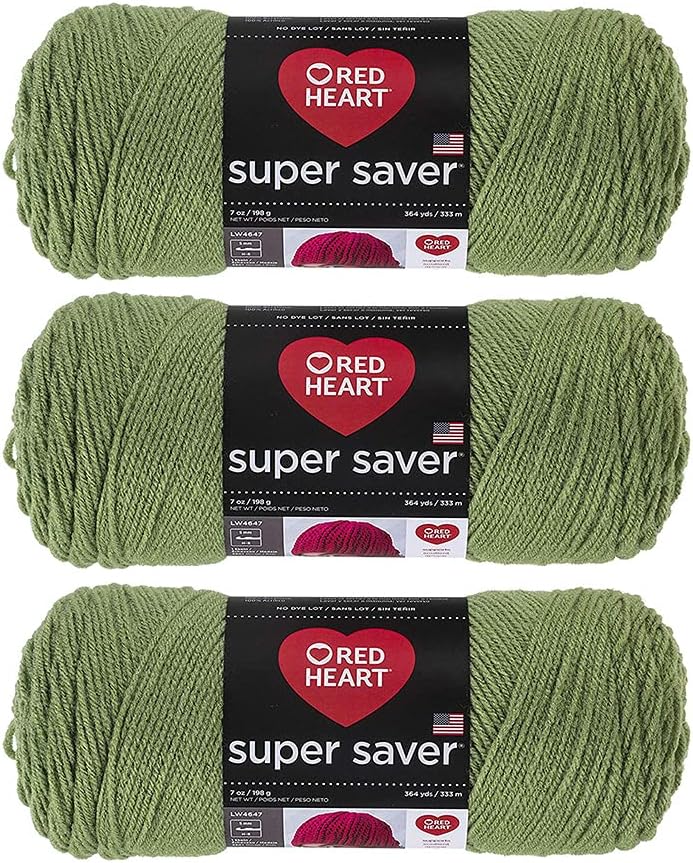 Red Heart Bulk Buy Super Saver Yarn (3-Pack) (Tea Leaf)