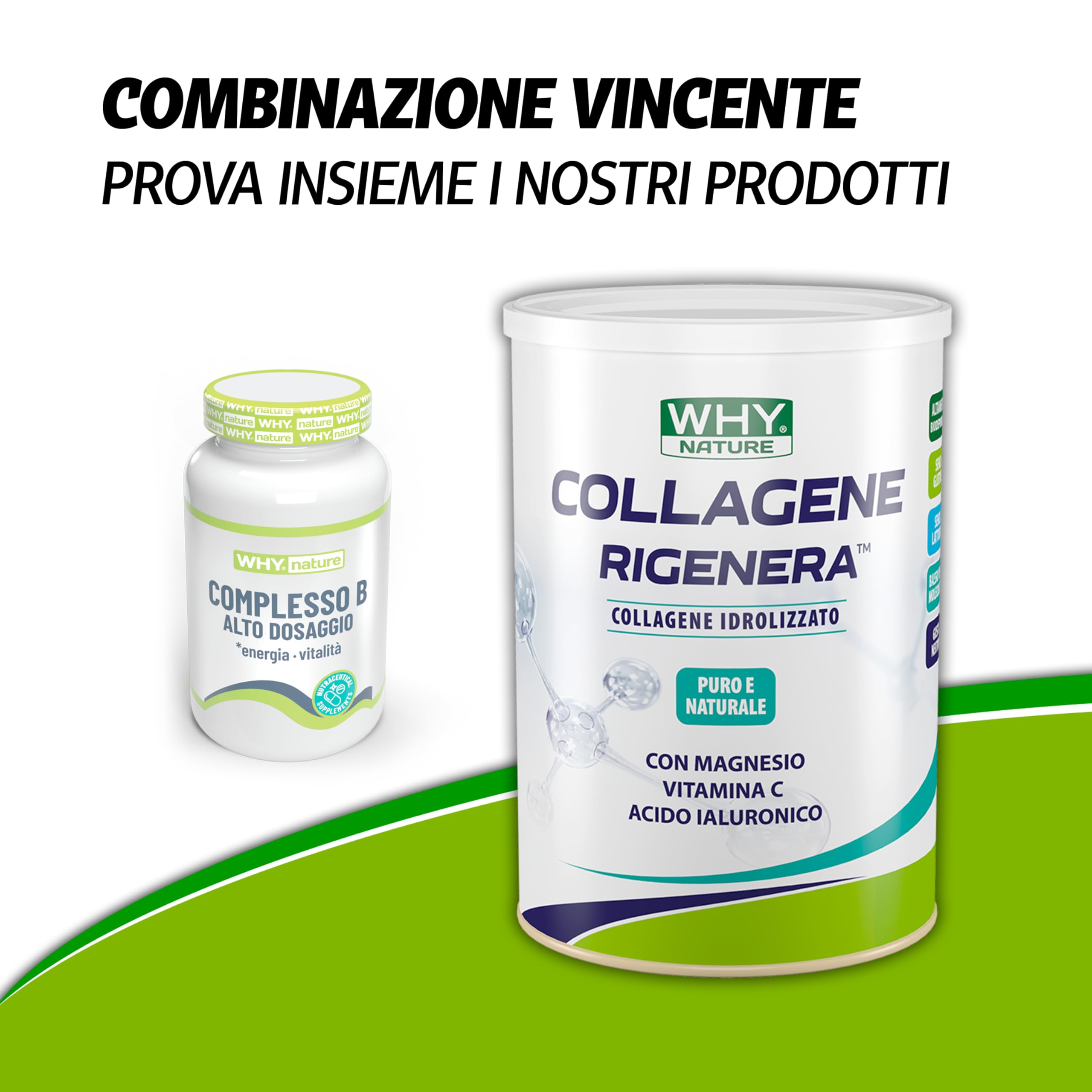 WHY NATURE Complesso B ad Alto Dosaggio - Complesso Vitamina B con Niacina, Vitamina B6, Vitamina B12, Biotina e Colina - Vitamine Gruppo B - 60 cpr