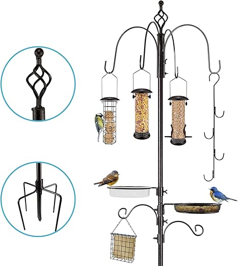 Heavy-Duty Wild Bird Feeding Station Kit with Suet Feeder & Bath