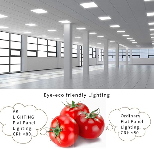 Miniatura 5 de AKT LIGHTING Panel de luz LED de 2 x 4 pies, DLC y UL, 50 W regulable 0-10 V, 5000 LM, CRI 80+, luz blanca diurna de 5000 K, lámpara de panel plano,