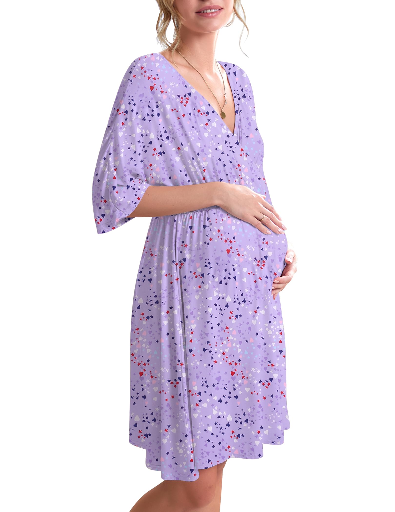 Ekouaer 3 in 1 Labor/Delivery/Hospital Gown Maternity Dress Nursing Nightgown Sleepwear for Breastfeeding - 61% off