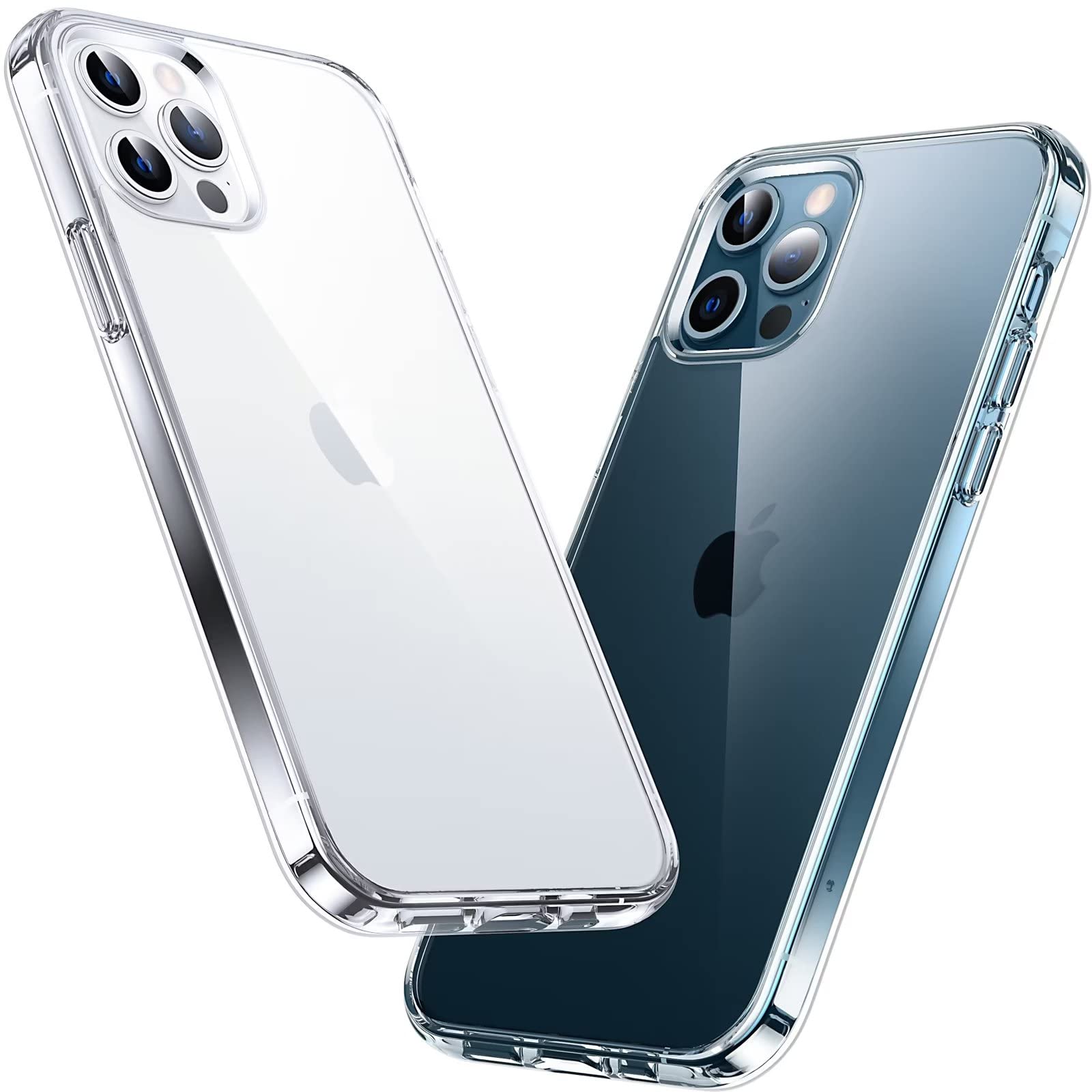 DASFOND Clear Designed for iPhone 12 Pro Max Case, [Non-Yellowing] 15Ft Military Grade Shockproof Protective Cover Transparent Back Slim Phone Case Compatible with iPhone 12 Pro Max 6.7", Clear