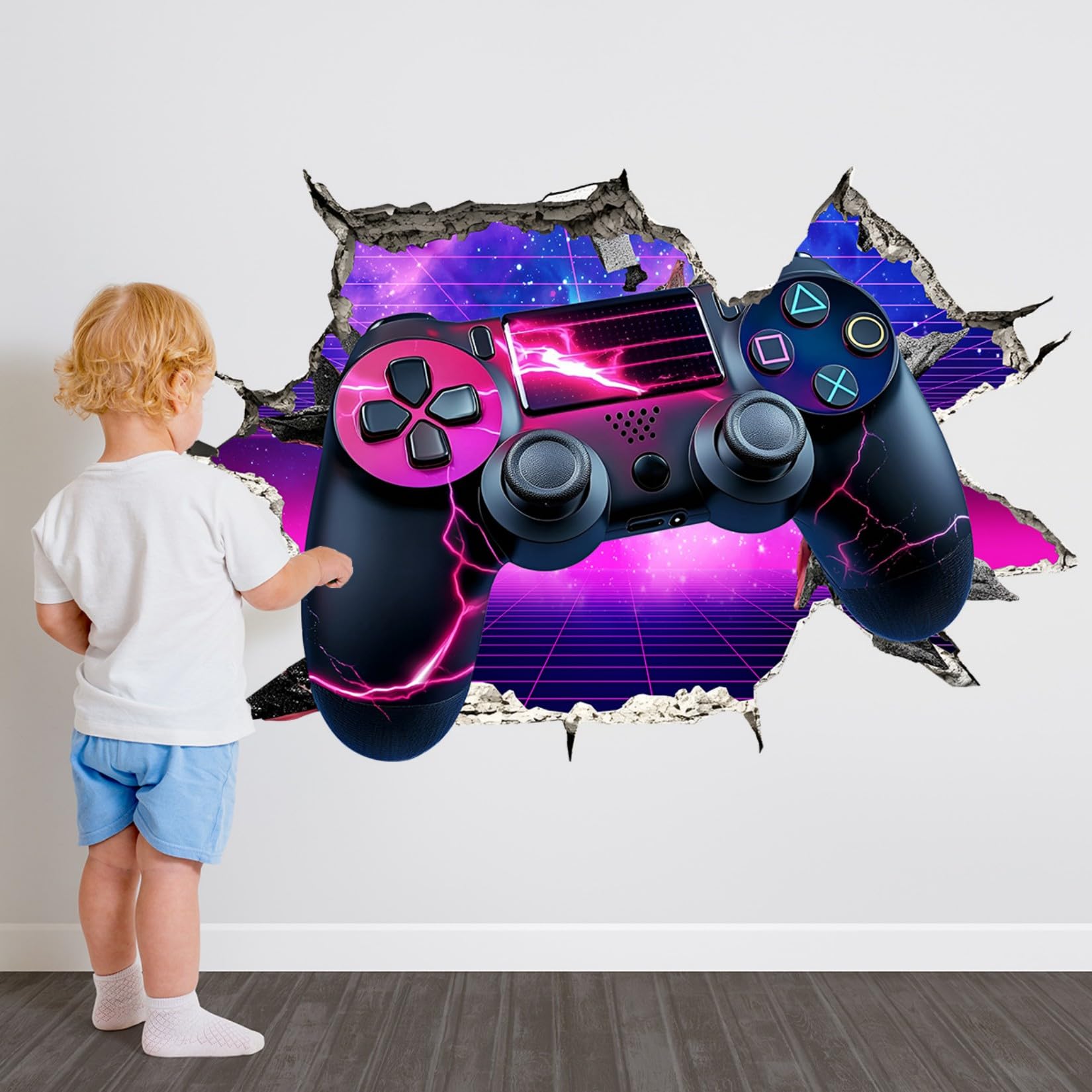 3D Game Wall Decals,Gamer Controller Wall Stickers for Boys Room,Gaming Joystick Sticker for Teenagers Kids Bedroom Playroom Nursery Wall Decor-Style A - Image 4