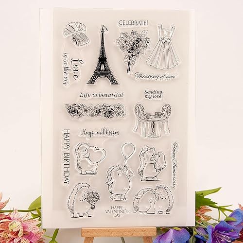 Miniatura 6 de Juego de sellos y troqueles transparentes para hacer tarjetas, plantillas de corte de metal para álbumes de recortes, álbum de fotos, plantilla de