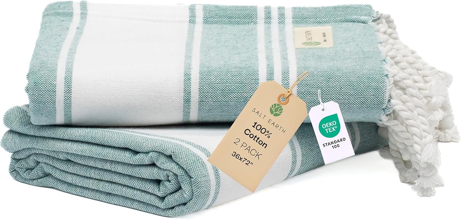 36"x72" Cotton Turkish Quick Dry Sand Free Beach Towel 4 Pack (Beige)