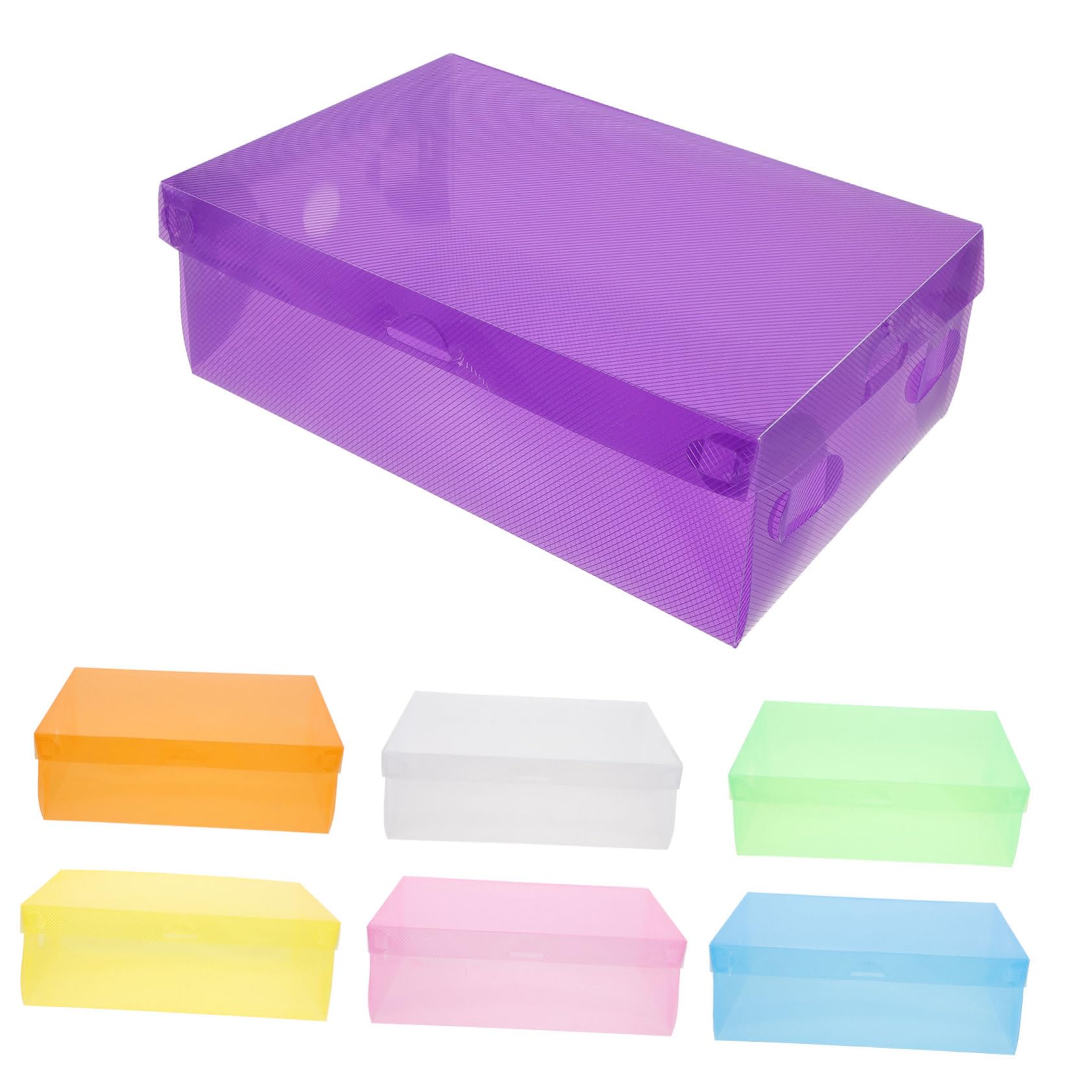 Happyyami 7pcs Stackable Shoe Storage Box Plastic Sneaker Organizer Transparent Design for Access for Home Dorm and Shoe Stores