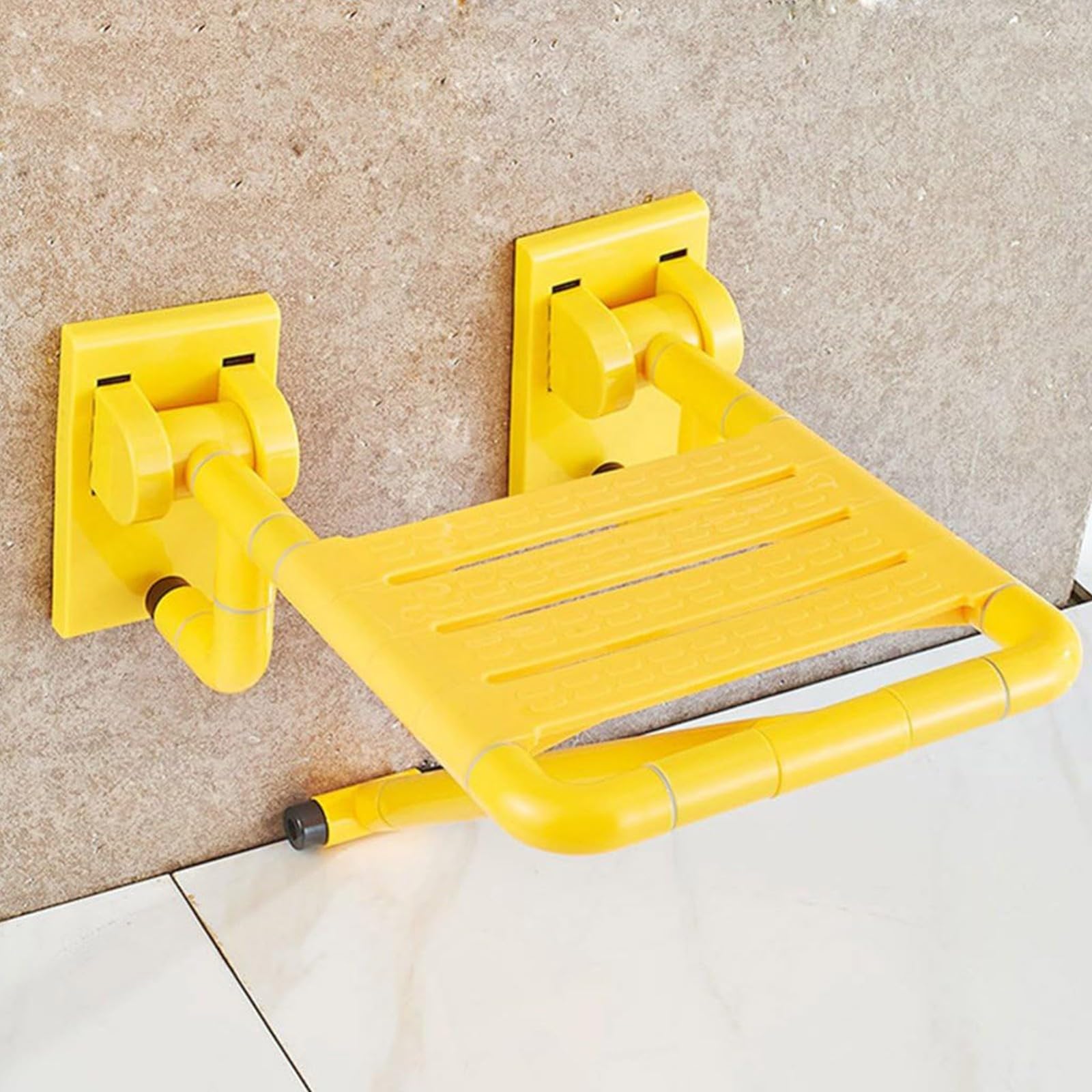 Silla De Ducha Plegable Montada En La Pared,Taburete De Ducha Antideslizante con Patas De Apoyo,Banco De Ducha Plegable,Silla De Ducha Montada En La Pared,Taburete De Baño,Asiento Plegable