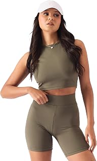 JMOJO - Cycling Shorts Women, High Waisted Gym Shorts for Women with Deep Waistband, Flattering Fit Twill Fabric Running Shorts Womens, Versatile Tummy Control Shorts, Machine Wash Ladies Yoga Shorts