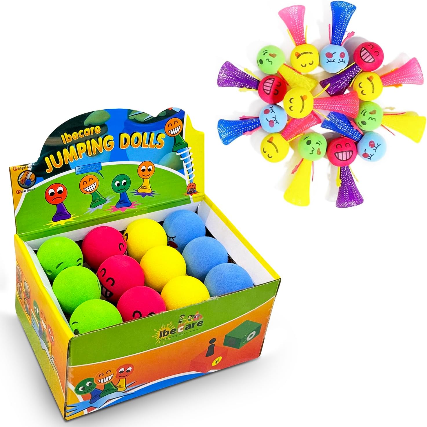 Ibecare -Jumping Birthday Party Favors Toys for Kids age1 2 3 4 5 6 7 8 9 for Girls Boys |Bouncy Ball for Return gifts Giveaways | Bulk Mini Toys Goody Bag | Easter & Christmas gifts…(12 Jumpeez)