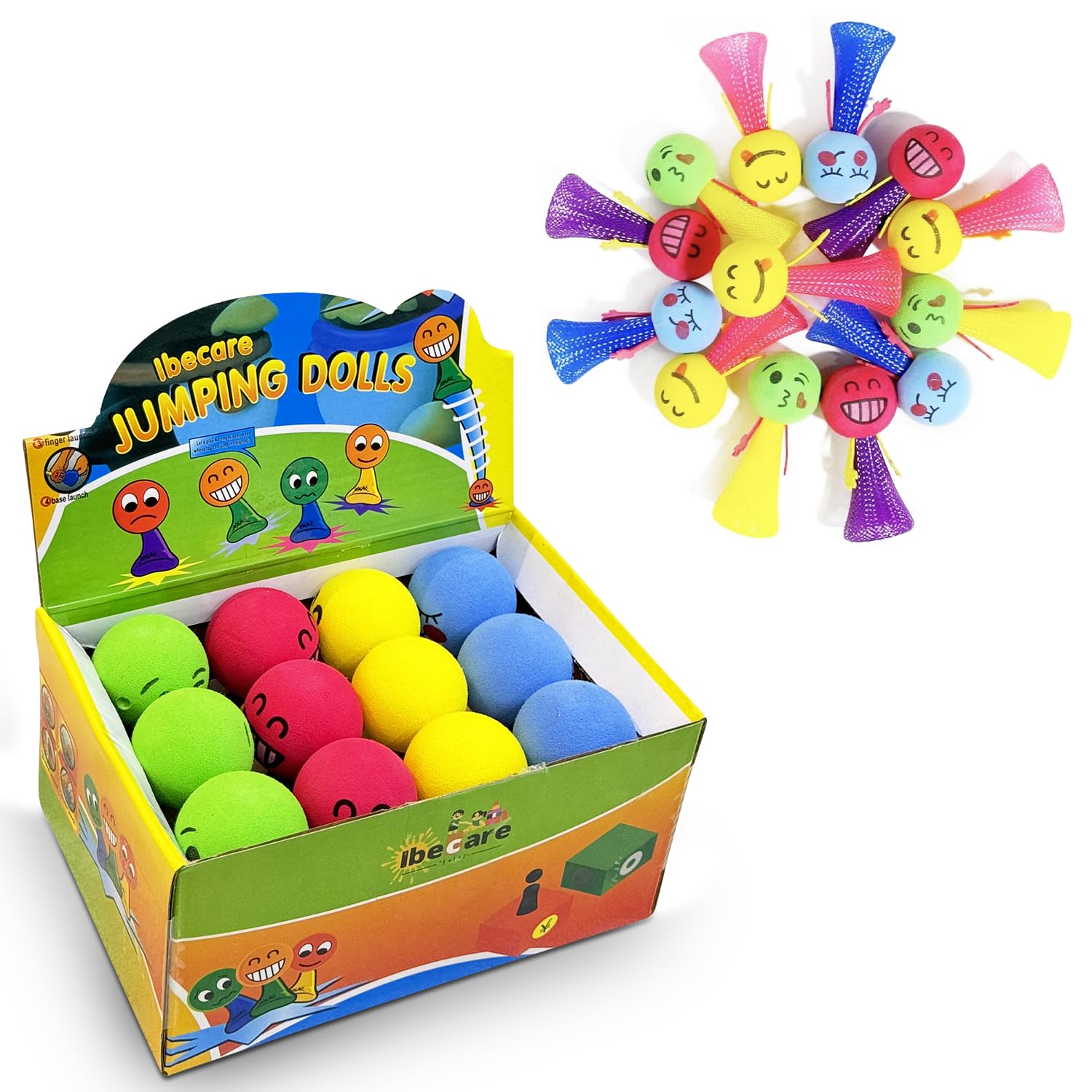 Ibecare -Jumping Birthday Party Favors Toys for Kids age1 2 3 4 5 6 7 8 9 for Girls Boys |Bouncy Ball for Return gifts Giveaways | Bulk Mini Toys Goody Bag | Easter & Christmas gifts…(12 Jumpeez)Ibecare -Jumping Birthday Party Favors Toys for Kids…