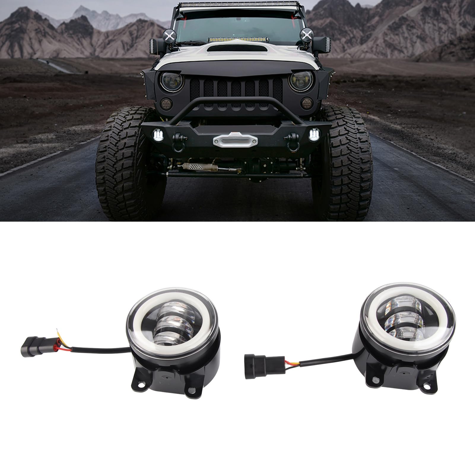 Luci Rotonde Fuoristrada, Luci di Lavoro per Fendinebbia a LED, Faretto Antinebbia 3,5 Pollici Fendinebbia Guida Super Luminoso Universale per Auto e Motocicli