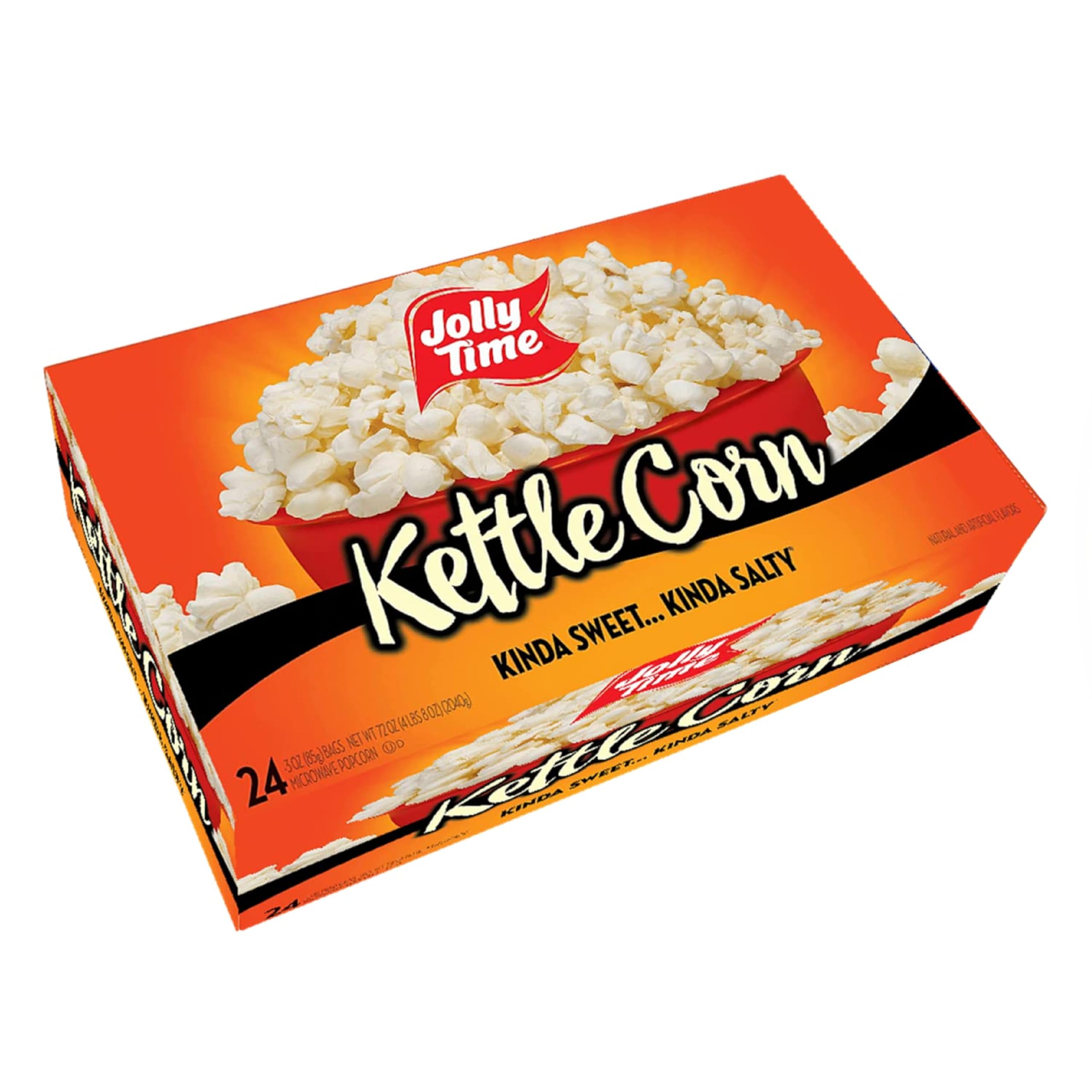 Jolly Time Value Pack Kettle Corn Festival Fun Microwave Kettle Corn | Sweet & Salty Glazed Gourmet Popcorn (3 Ounce, Pack of 24)