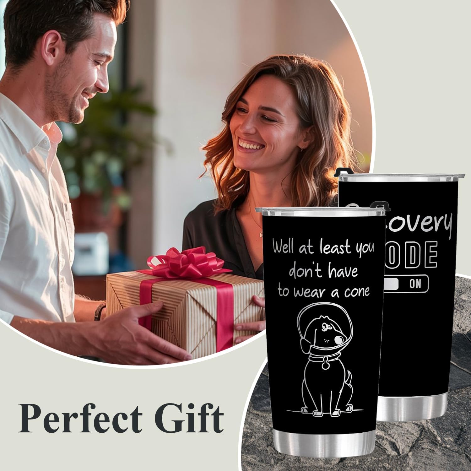 4LIEUBASMI Funny Recovery 20 oz Black Tumbler, Get Well Soon Cup - Feel Better Gifts For People In Recovery After Surgery, Chemo Patients, Cancer Gift For Sick Friends, Condolence, Divorce - Image 2