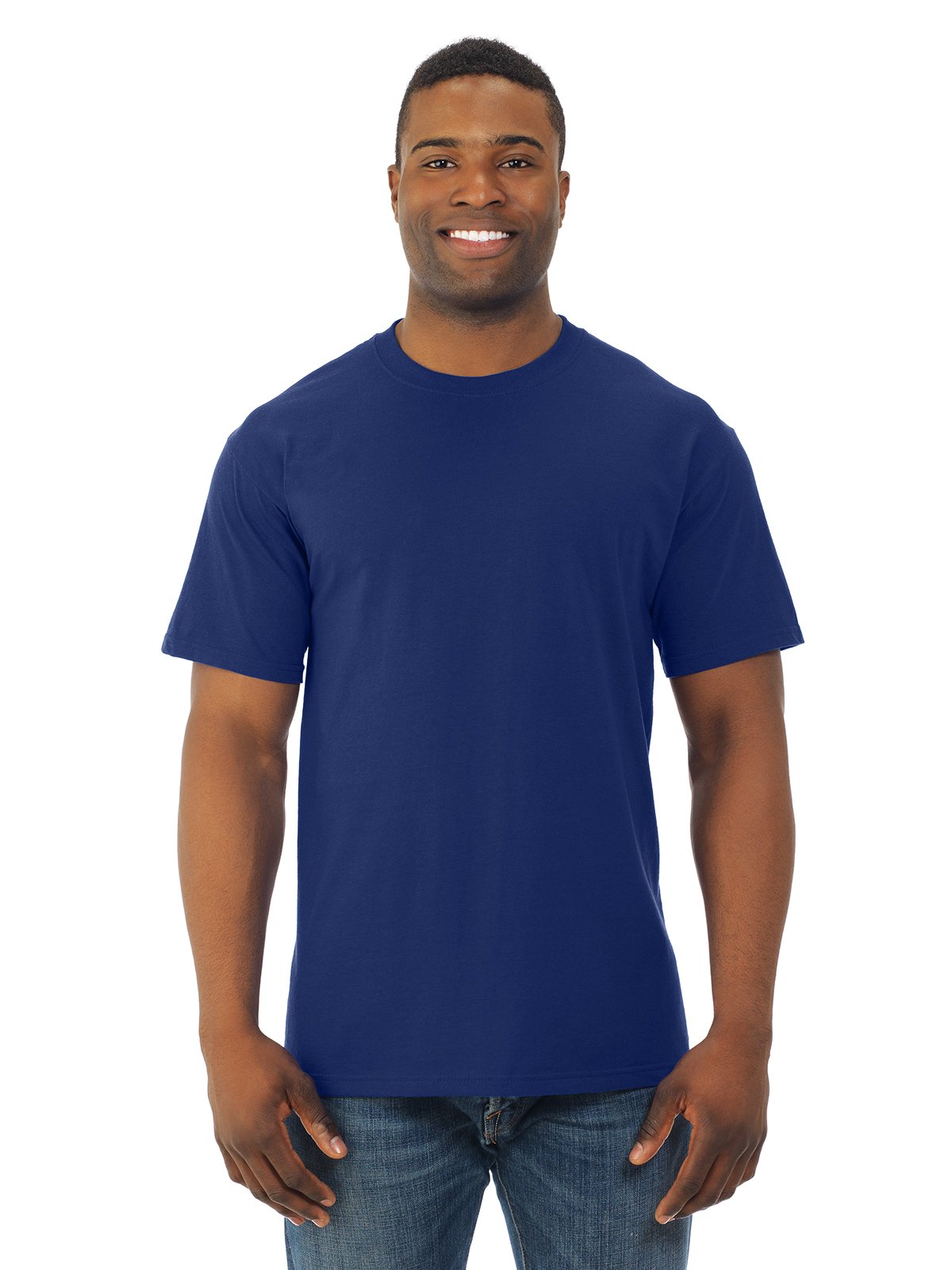 Fruit Of The Loom Men's Admiral Blue Hd Cotton Short Sleeve Crew T-Shirt, 4XL,