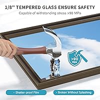 Vista 8 de Espejo de pared enmarcado con efecto cobre retro, espejo rectangular de 16 x 20 pulgadas, vidrio templado antidesilvering, marco sostenible