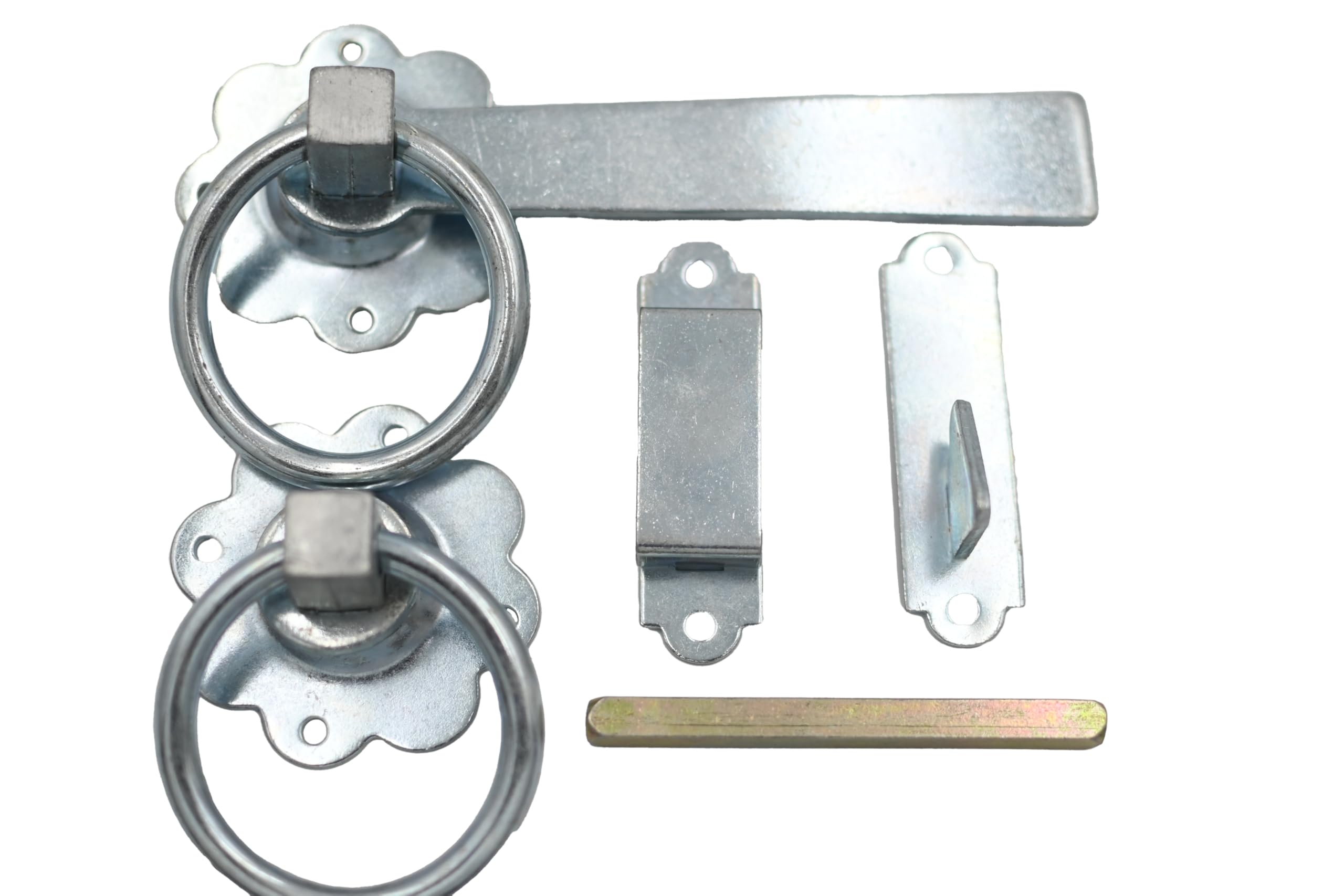 Antique Ring Gate Latches, Outdoor Use, Secure Latching System, Zinc or Black Finish, Fittings and Screws Included (Zinc BZP)