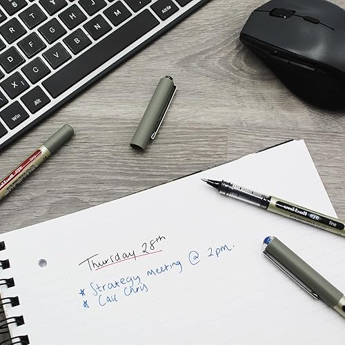 Miniatura 8 de uni-ball EYE UB-157 - Bolígrafos de punta redonda de 0.028 in, juego esencial, paquete de 6