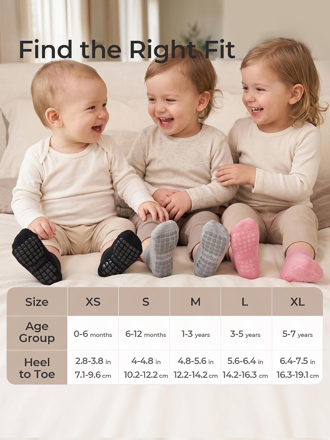 Non-Slip Baby Cotton Ankle Socks with Grippers for Toddler Walking image 2