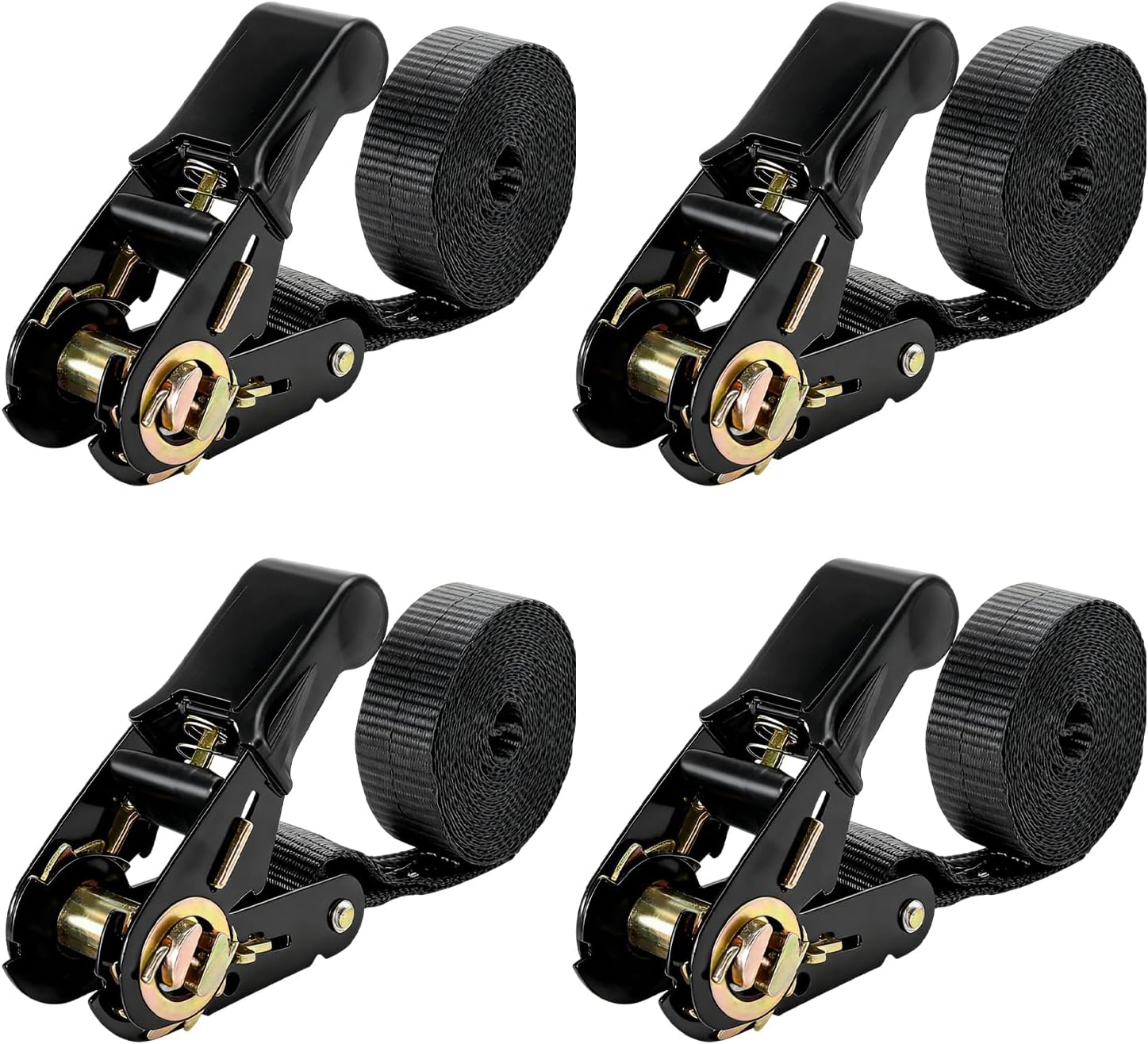 4 PCS Endless Ratchet Straps, 1 Inch × 9.8 Ft Heavy Duty Ratchet Tie Down Strap Without Hooks, 3306lbs Break Strength Ratcheting Securing Strap for Motorcycle Kayak Truck