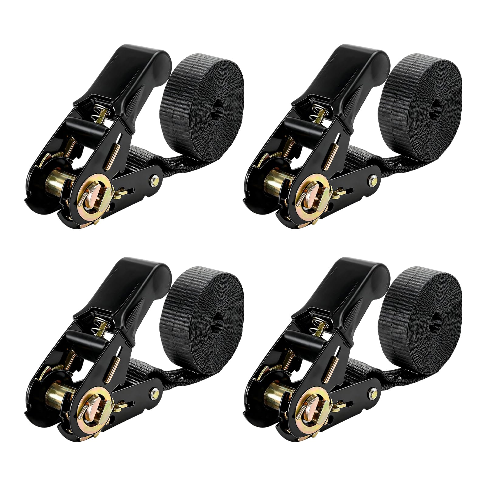 Sun Walker 4 PCS Endless Ratchet Straps, 1 Inch × 9.8 Ft Heavy Duty Ratchet Tie Down Strap Without Hooks, 3306lbs Break Strength Ratcheting Securing Strap for Motorcycle Kayak Truck