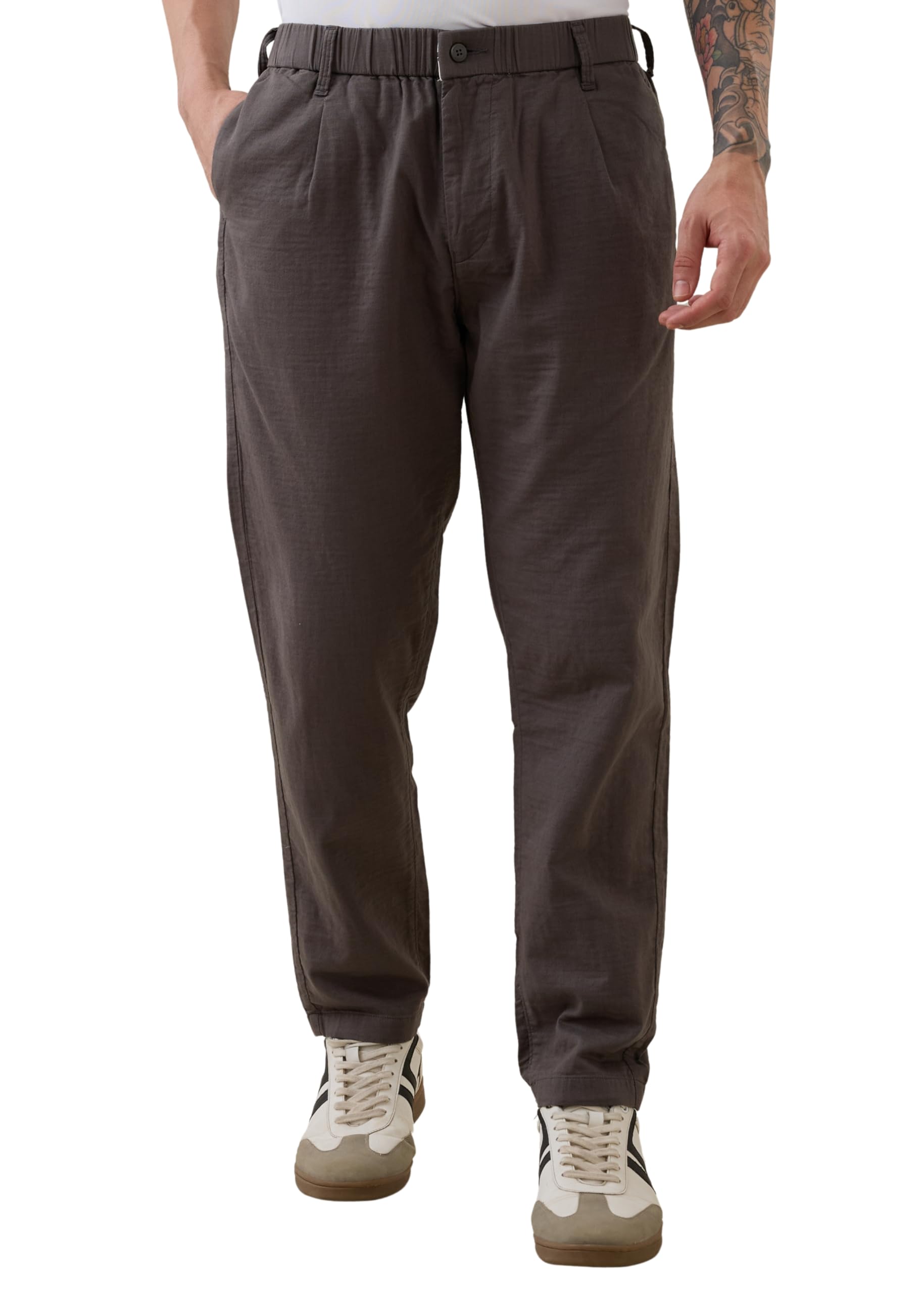 nostrum Men's Cotton Corduroy Casual Pants for Men, Ceylon Beige, Regular Slim Fit, Mid Rise, Straight Leg with Side and Back Welt Pockets, Spring Wear-picture-24