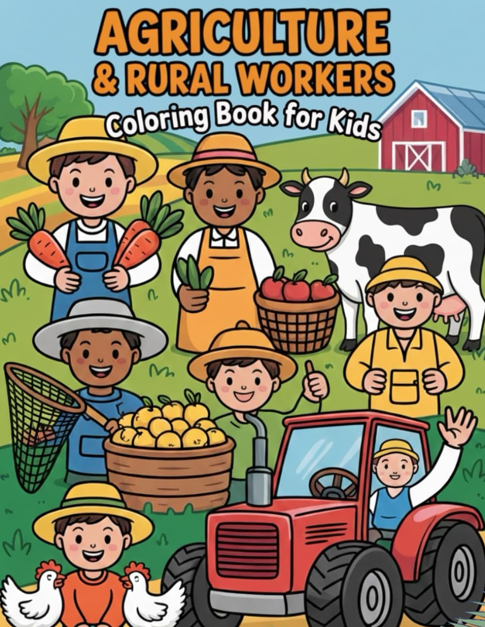 Agriculture & Rural Workers Coloring Book for Kids | Community Helpers Coloring Book: Cute Cartoon Farm Jobs Coloring Pages to Learn About Farmers, ... Ages 3–12 (Job Workers Coloring Book Series)
