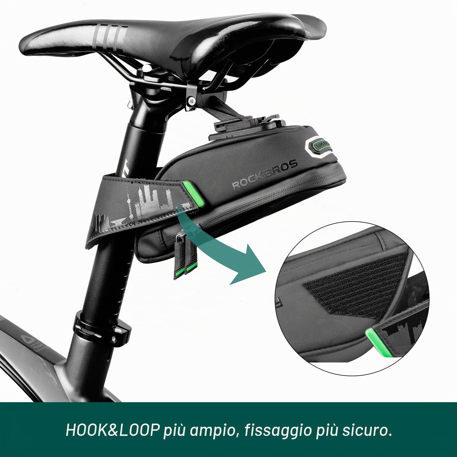 ROCKBROS Borsa Sella Bici Idrorepellente Borsa Sottosella per Bicicletta Grande Capacià Disegno Estetico (S 1l)